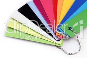palette of color samples of plastics