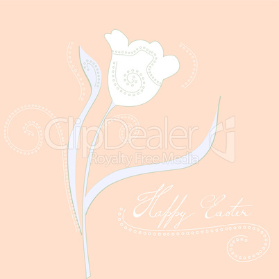 Decorative card with stylized tulips