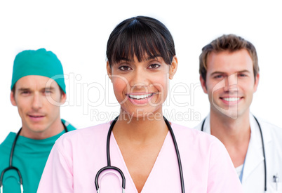 Presentation of a cheerful medical team