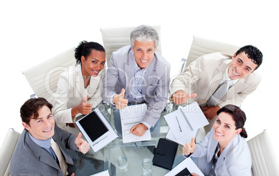 Successful multi-ethnic business team with in a meeting