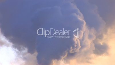 HD Exhaust smoke on blue sky background, closeup