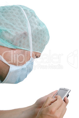 Doctor with smartphone