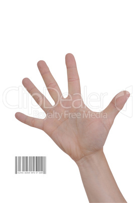 Hand with barcode