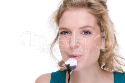 Woman with spoon