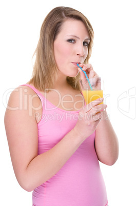 Woman with orange juice