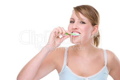 Woman with toothbrush