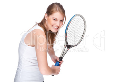 Frau mit Tennisschläger