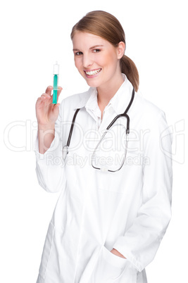 Ärztin mit einer Spritze