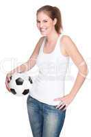 Frau und Fußball