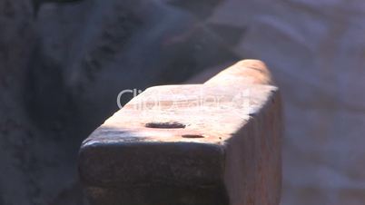 HD Anvil, hammer, metal- things for blacksmith craft, closeup
