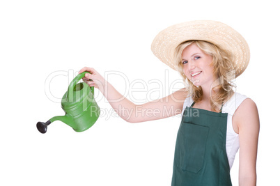 Gardener with watering can
