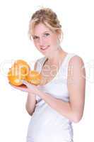 Woman with orange