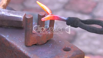 HD Traditional blacksmith equipment in action, closeup