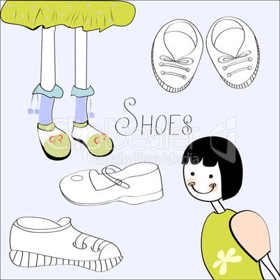 Template with shoes element