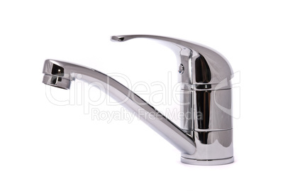 Modern mixer tap isolated on a white background