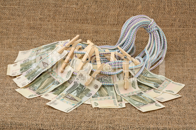Linen cord with russian denominations