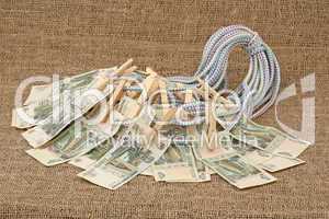 Linen cord with russian denominations