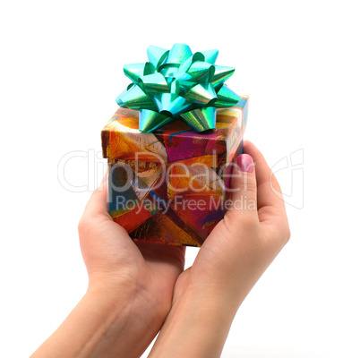 Gift in hands.