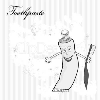 Retro stylized illustration with toothpaste