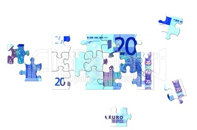 Puzzle 20 Euro Banknote