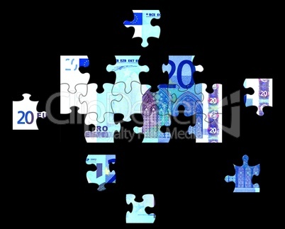 Puzzle 20 Euro Banknote