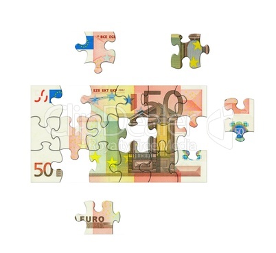 Puzzle 50 Euro Banknote