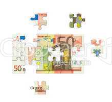 Puzzle 50 Euro Banknote