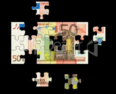 Puzzle 50 Euro Banknote