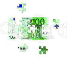 Puzzle 100 Euro Banknote