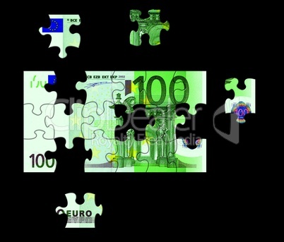 Puzzle 100 Euro Banknote