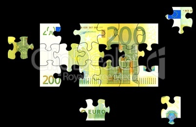Puzzle 200 Euro Banknote