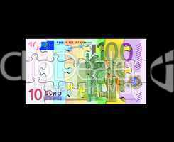 Puzzle verschiedene Euro Banknoten