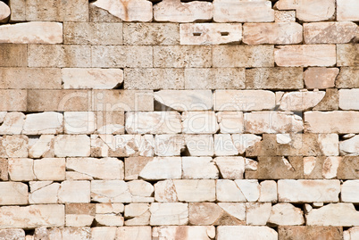 Closeup view of the old stone wall