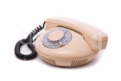 Old phone isolated on white background