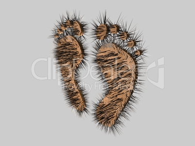 Feet with spikes - isolated - 3D