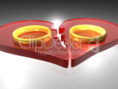 Broken heart - Rings - 3D