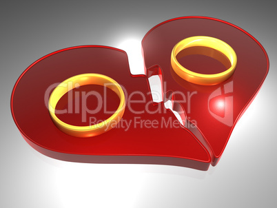 Broken heart - Rings - 3D