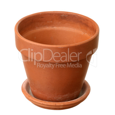 Empty ceramic flowerpot