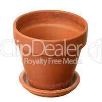 Empty ceramic flowerpot