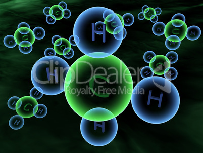 Methane molecules - 3D