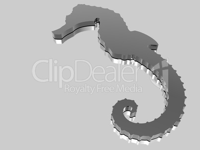 Abstrakt - Seepferdchen Hippocampus - 3D