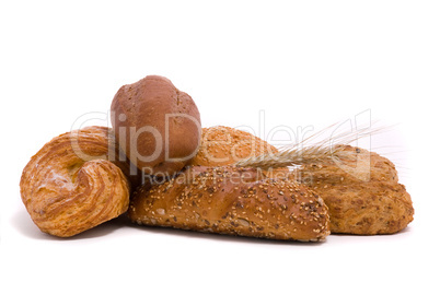 Fresh buns on a white background