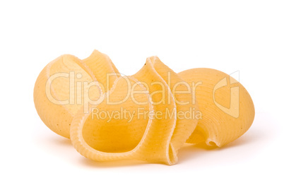 Raw italian pasta isolated on a studio white background