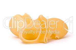 Raw italian pasta isolated on a studio white background