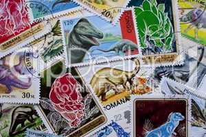 World stamps: dinosaurs