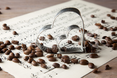Coffee beans and Heart