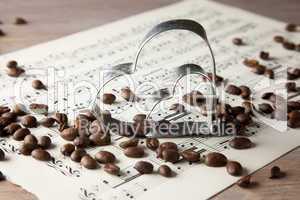 Coffee beans and Heart