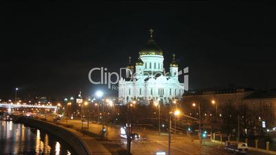Cathedral of Christ the Savior in Moscow time lapse