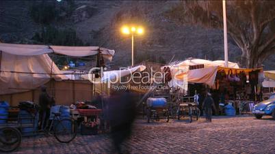 Closing market in Pisac time lapse