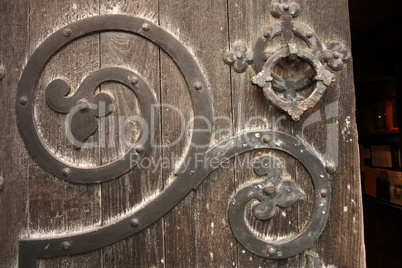 Old Oak door at Norwich Cathedral